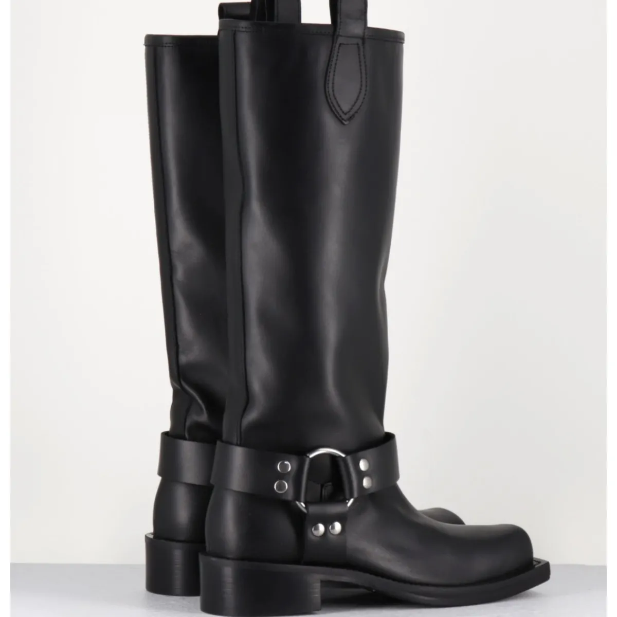 Bottes^ORMEDA Bottes bikers bout carré en cuir - 1613 YORK NERO NOIR