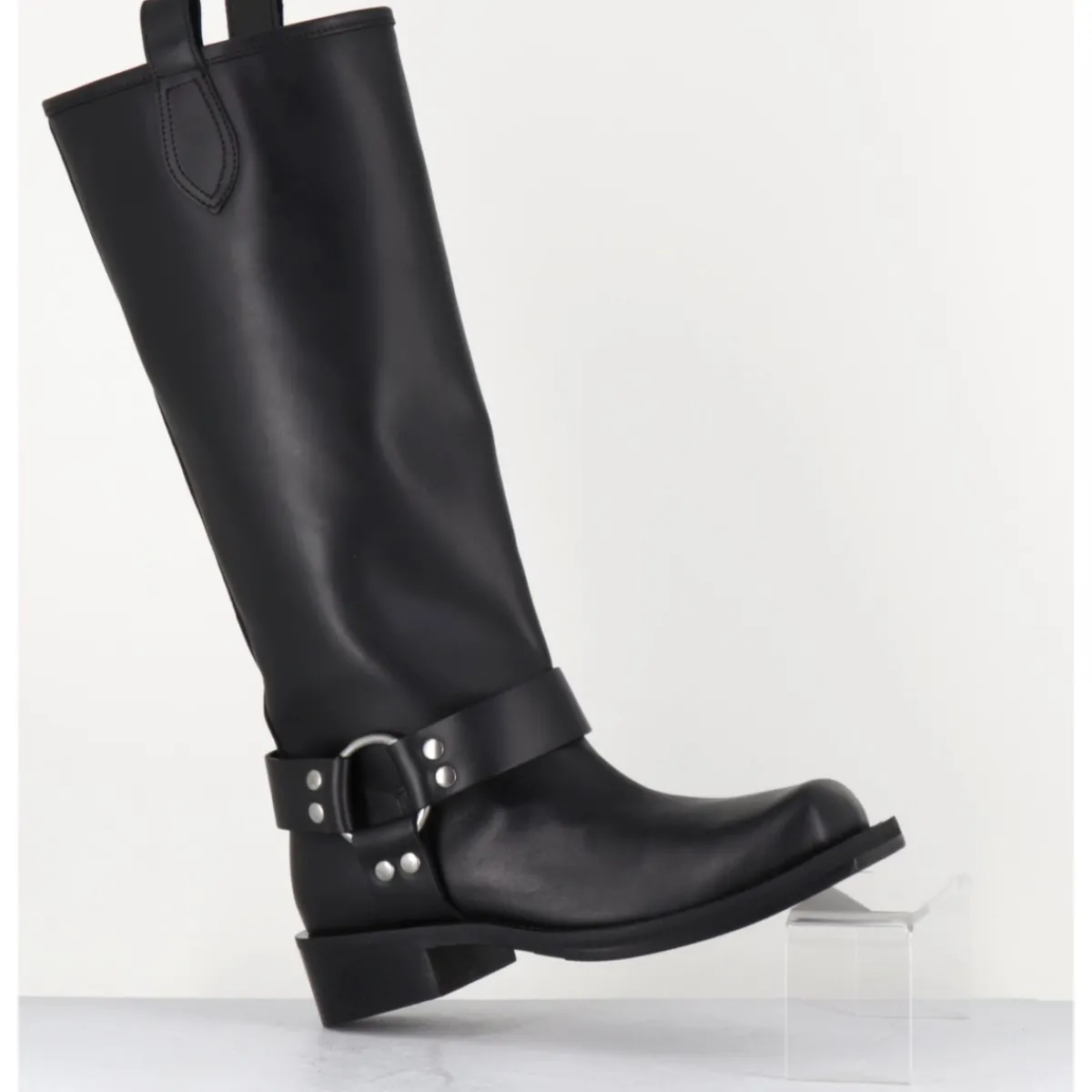Bottes^ORMEDA Bottes bikers bout carré en cuir - 1613 YORK NERO NOIR