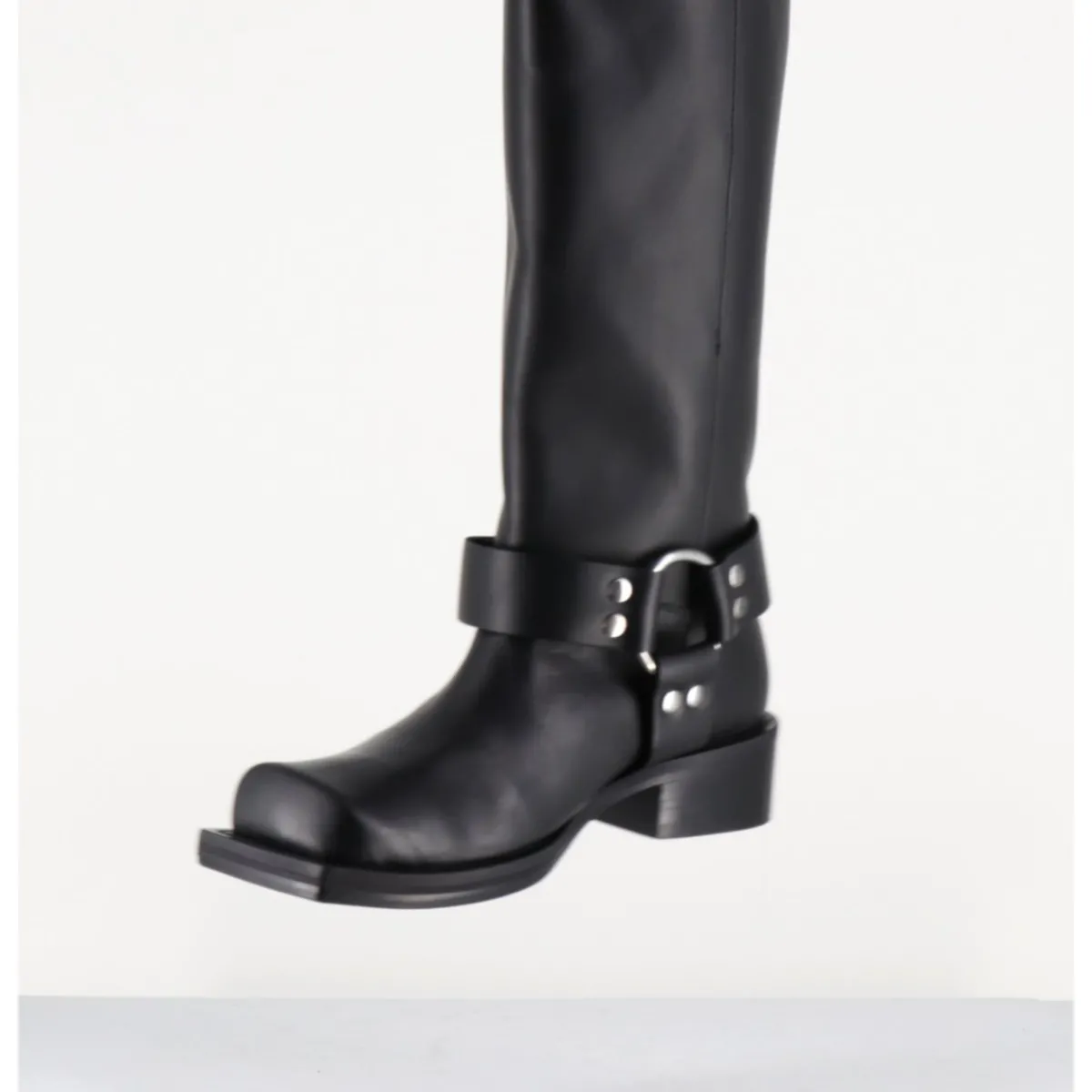 Bottes^ORMEDA Bottes bikers bout carré en cuir - 1613 YORK NERO NOIR