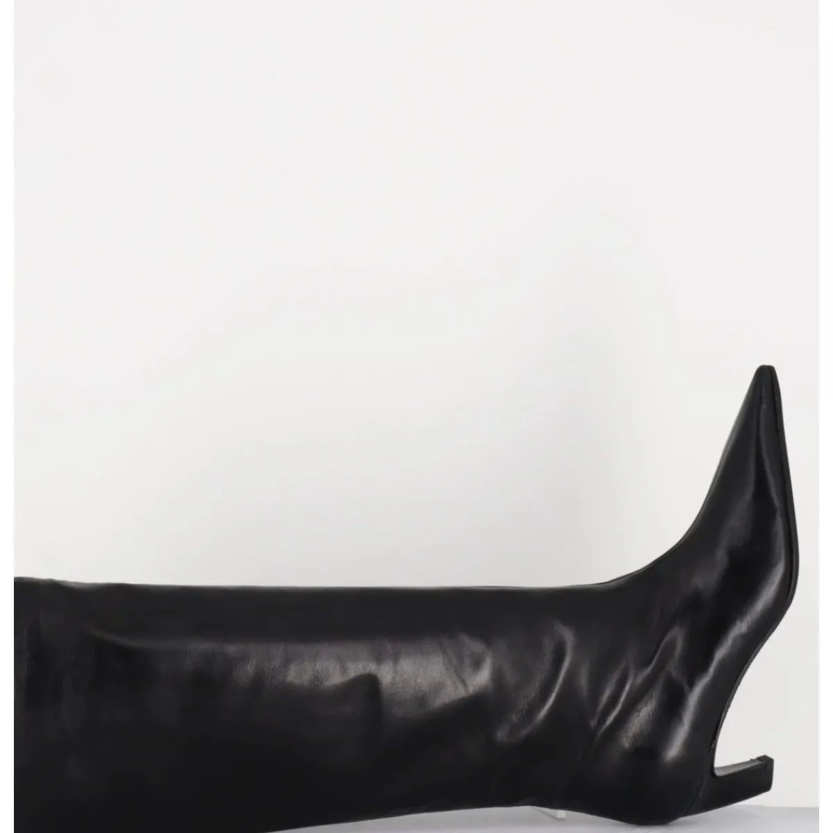 Bottes^THEA MIKA Bottes bout pointu en cuir petit talon - TMC480B NATUR NERO NOIR
