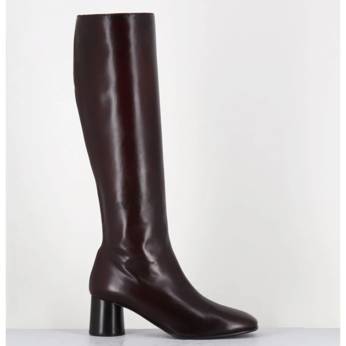 Bottes^GARRICE LAB Bottes en agneau plongé x talon graphique - GARDONE NAPPA RUST BORDEAU