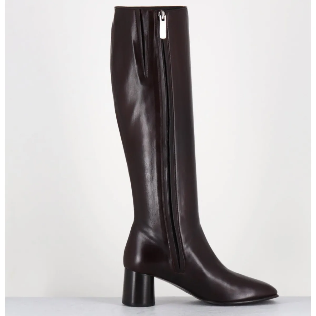 Bottes^GARRICE LAB Bottes en agneau plongé x talon graphique - GARDONE NAPPA RUST BORDEAU