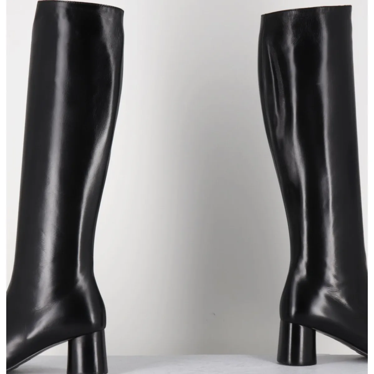 Bottes^GARRICE LAB Bottes en agneau plongé talon graphique - GARDONE NAPPA NERO NOIR