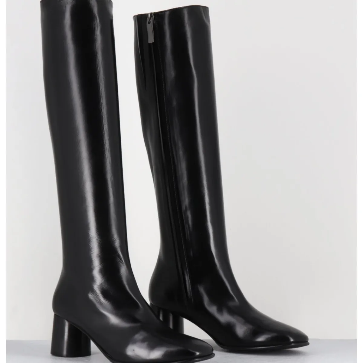 Bottes^GARRICE LAB Bottes en agneau plongé talon graphique - GARDONE NAPPA NERO NOIR