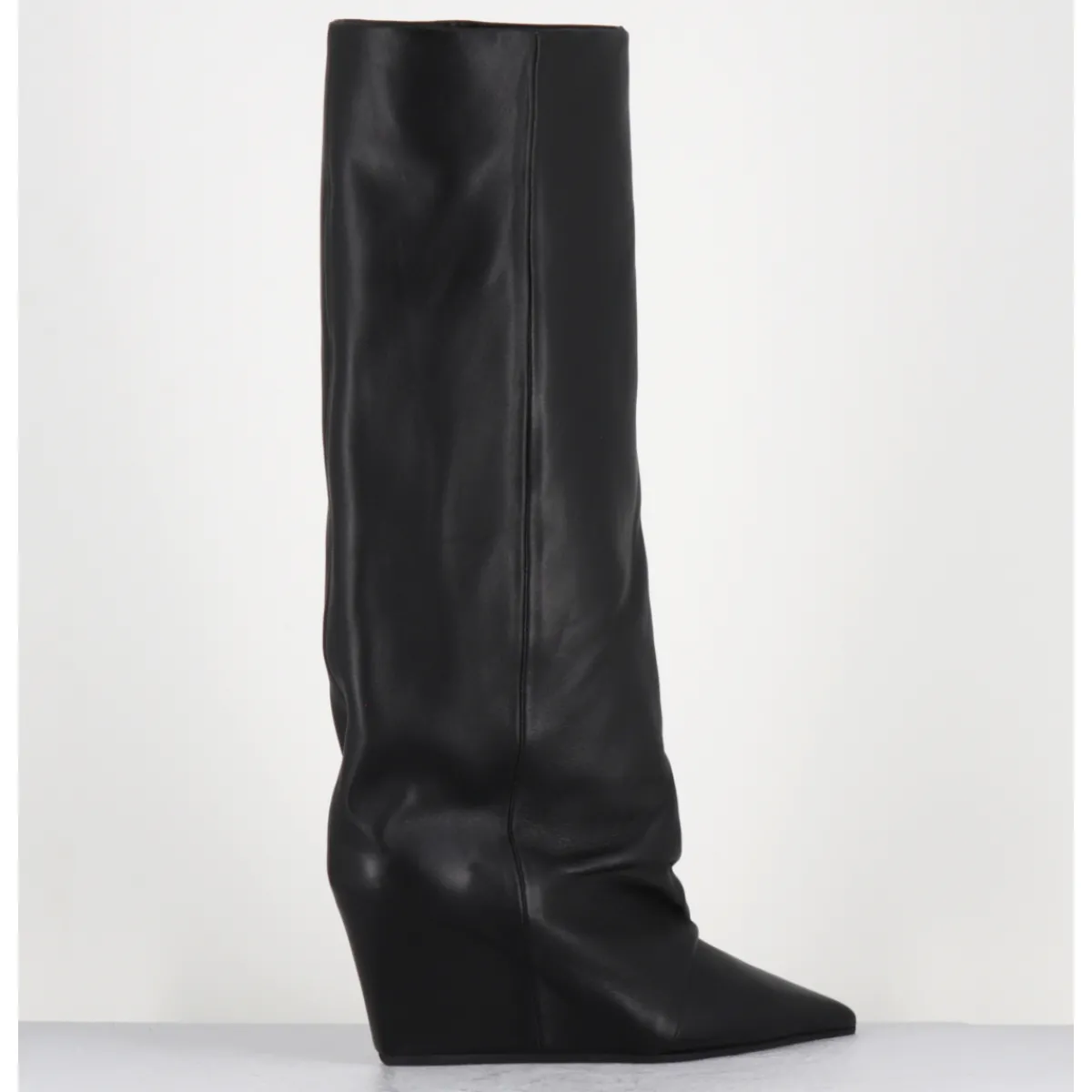 Bottes^VIC MATIE Bottes en cuir bout pointu compensées - 1F2554D DAYTONA BLACK NOIR