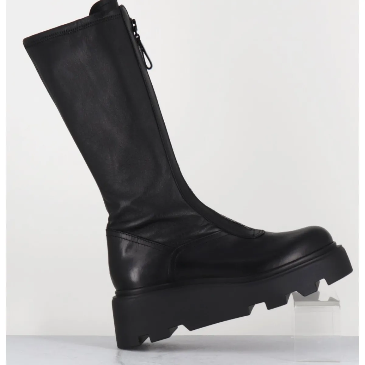 Bottes^PREMIATA Bottes en cuir stretch & zip central - M6622 RANCH NERO NOIR