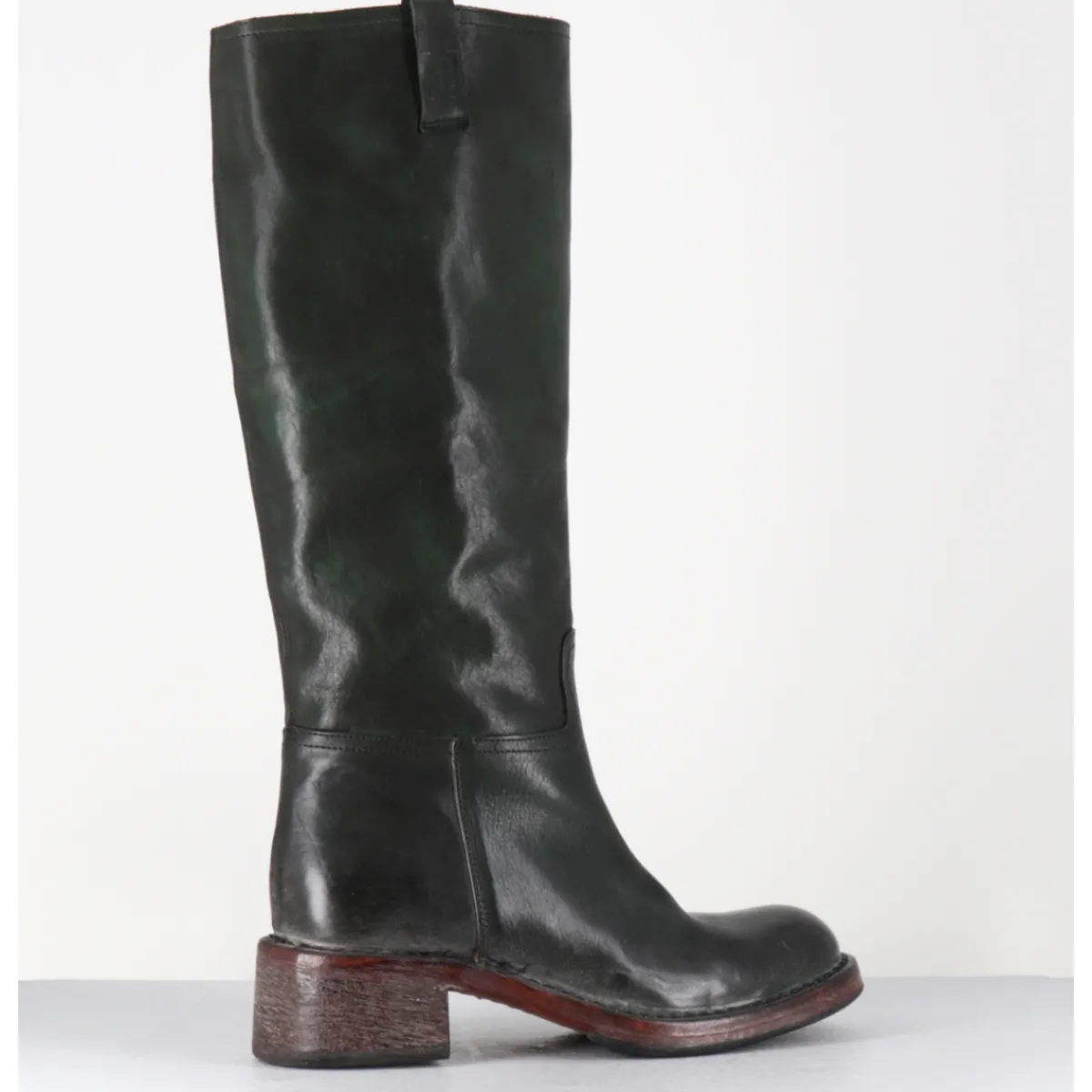 Bottes^MOMA Bottes en cuir esprit bikers - 73404 CUSNA VERDE VERT