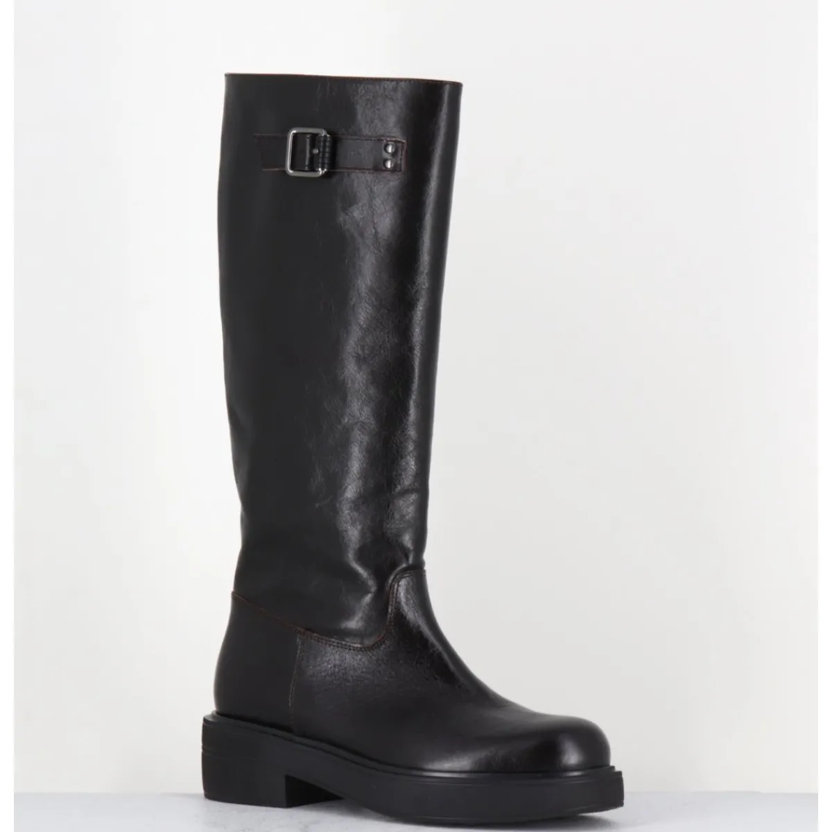 Bottes^GARRICE LAB Bottes esprit cavalière en cuir - TORI MORODER T MORO MARRON