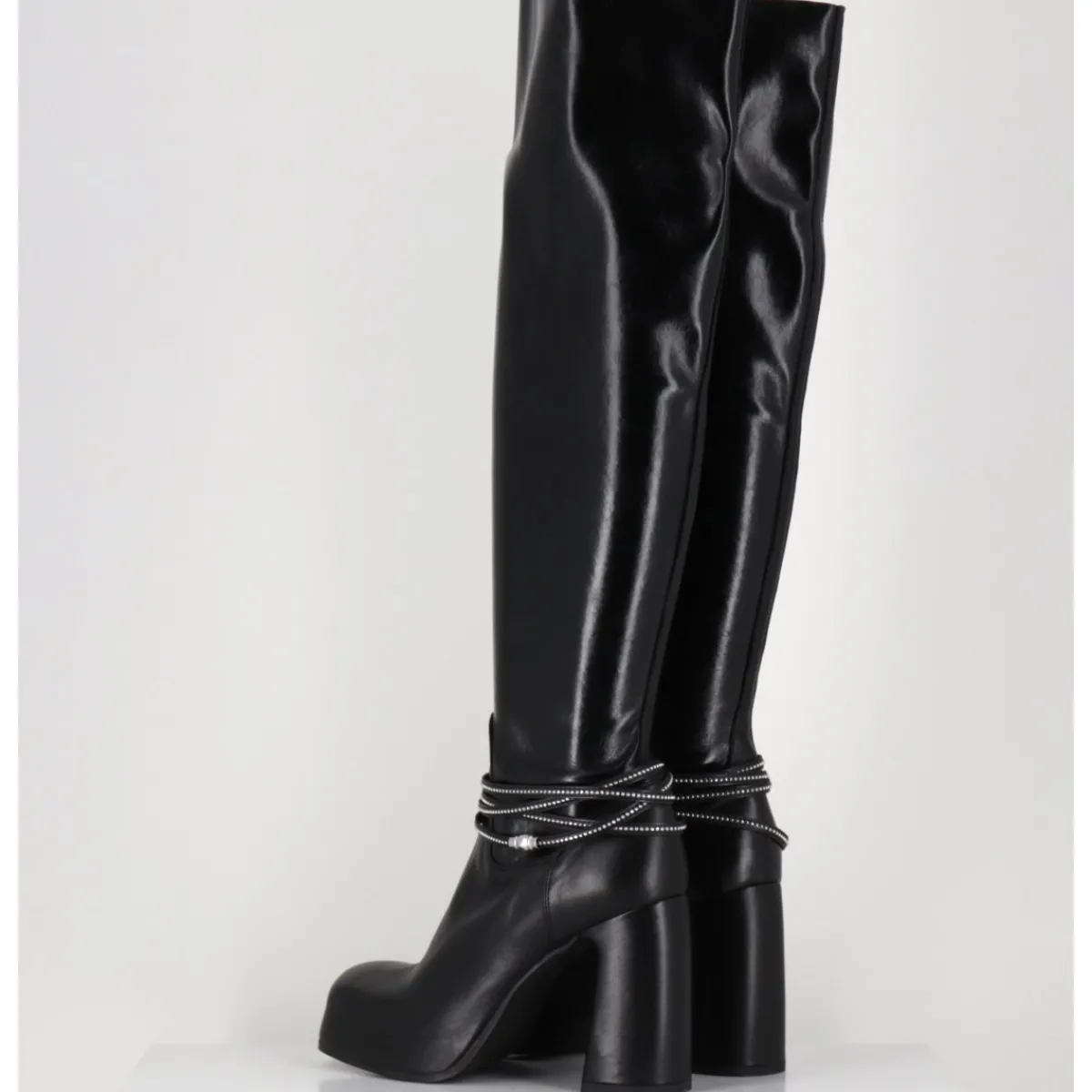 Bottes | Plateformes^GARRICE LAB Bottes hautes cuir & bijou à plateforme - WONDER GLOVE NERO NOIR