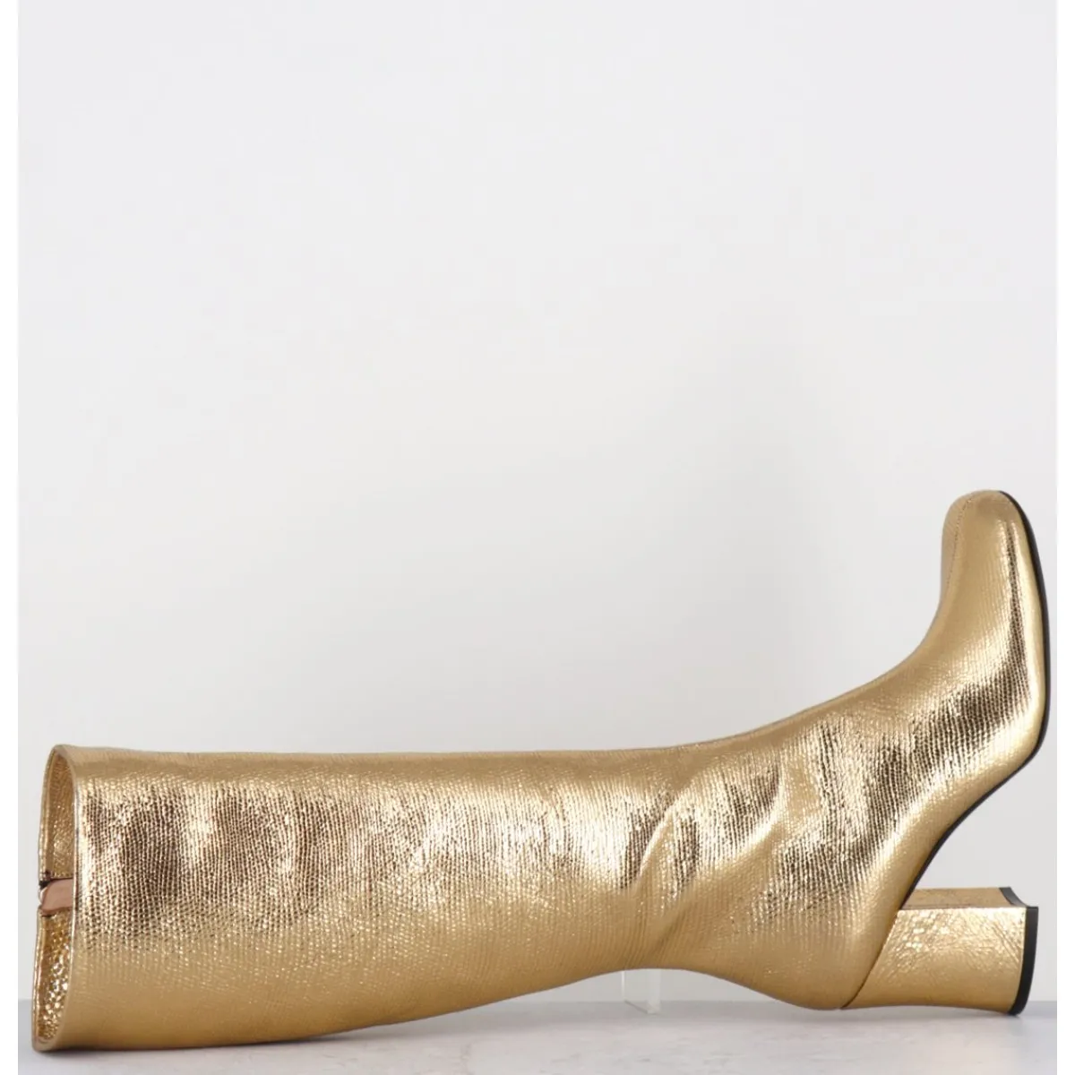 Bottes^GARRICE LAB Bottes 60s en cuir métallisé cotte de maille doré - AH2983 DIAMANTE ORO DORE