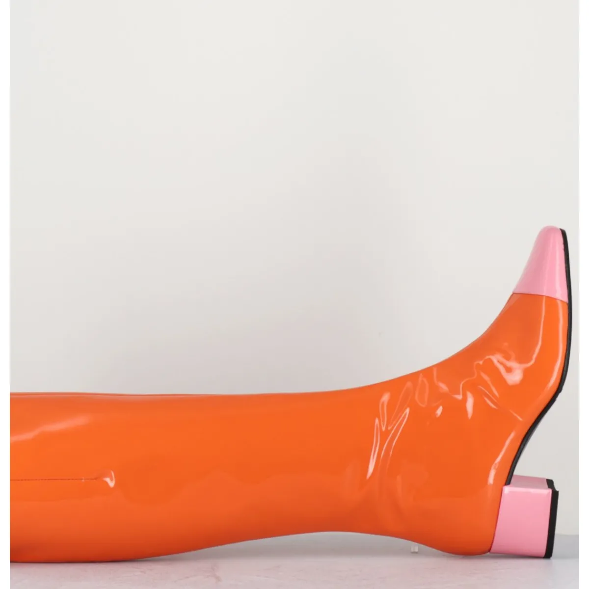 Bottes^CAREL Bottes 60s vernis & rose - MALAGA VERNIS MANDARINE ORANGE