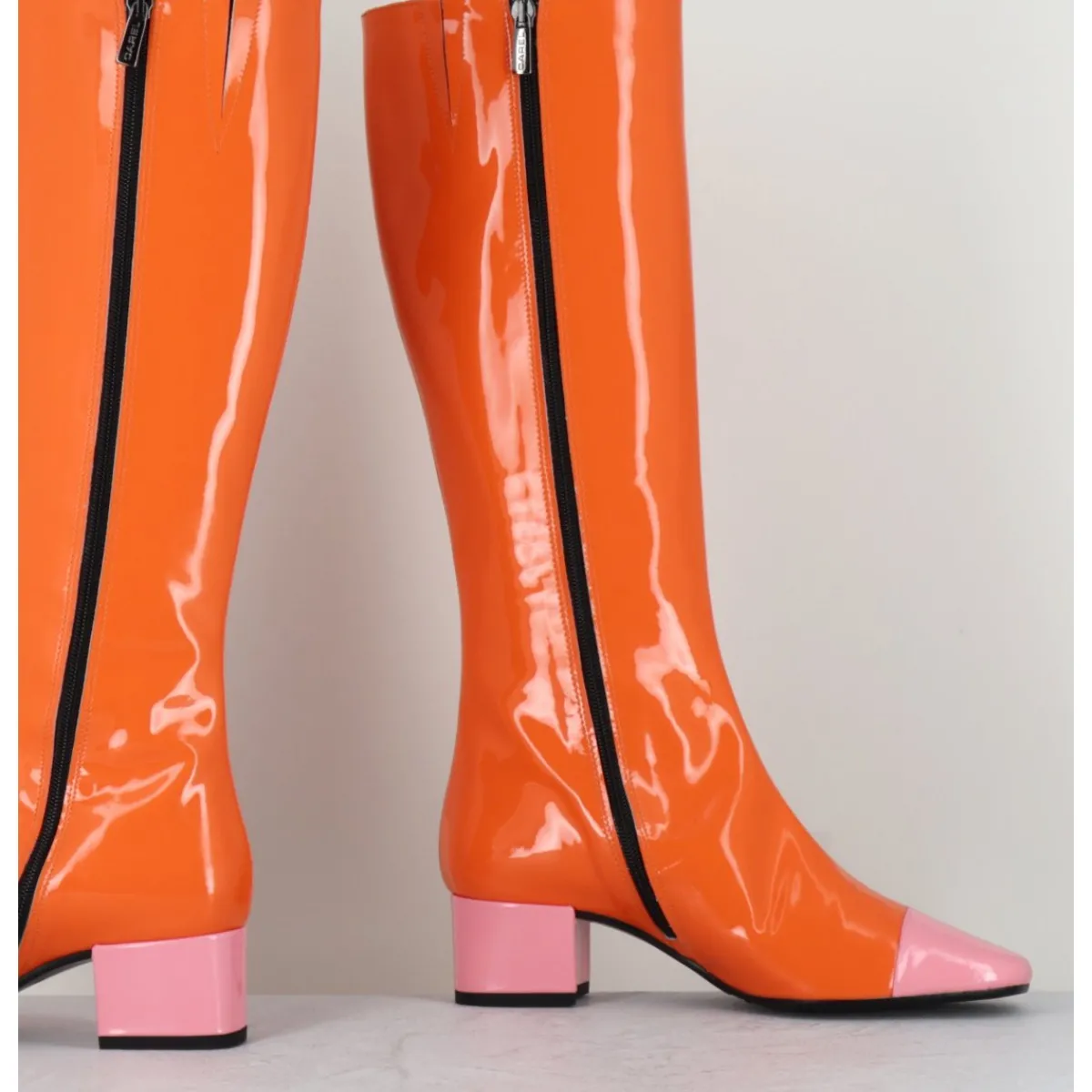 Bottes^CAREL Bottes 60s vernis & rose - MALAGA VERNIS MANDARINE ORANGE