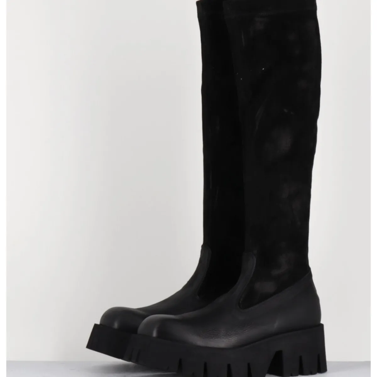 Bottes^LOFINA Bottes stretch bi-matière cuir - 4225 GAS NERO NOIR