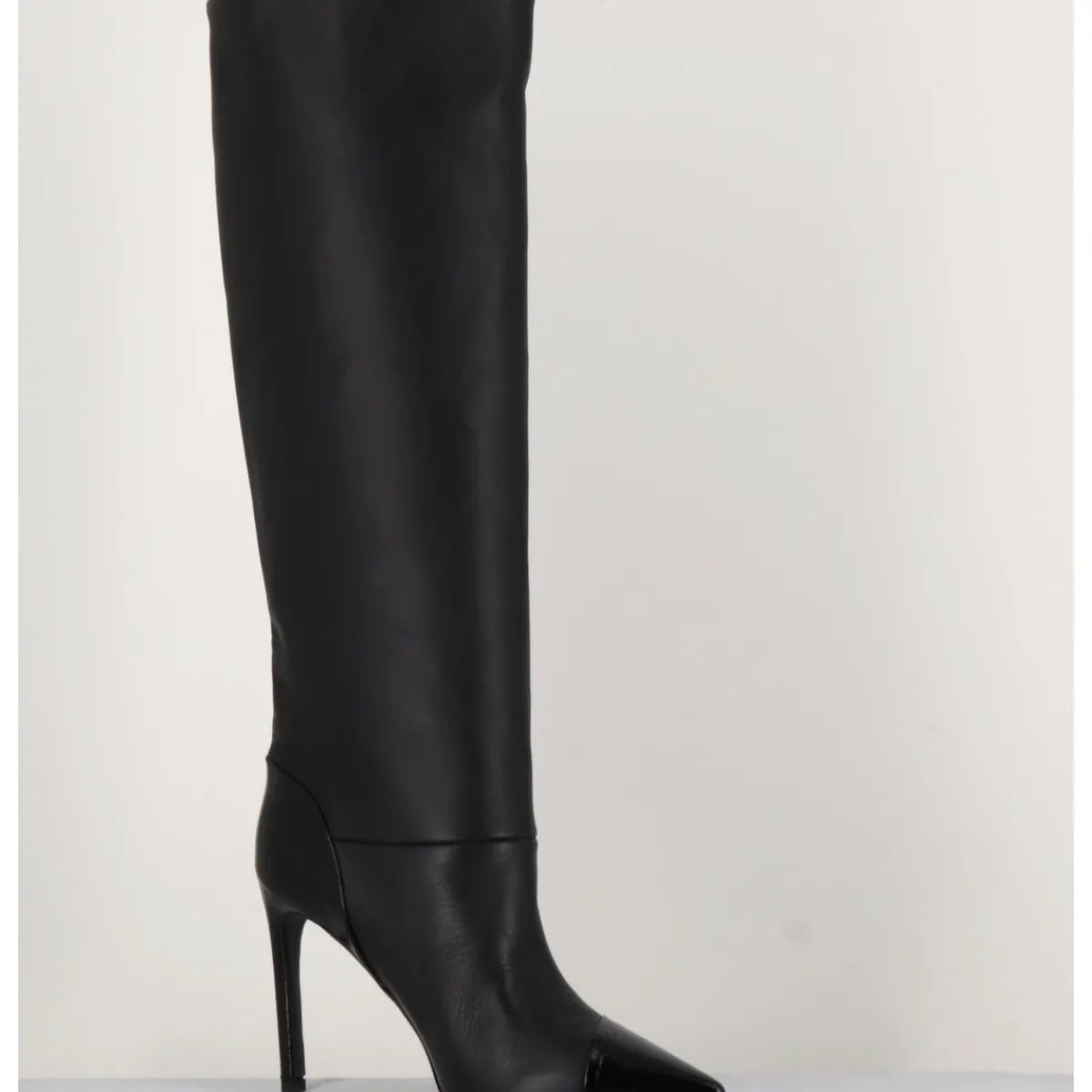 Bottes^DEL CARLO Bottes talon haut bout pointu en cuir - 11433 MERLOT NERO NOIR