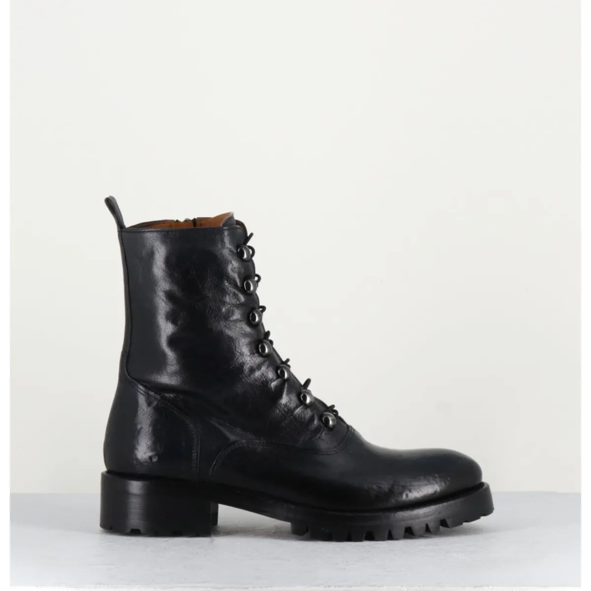 Boots | Bikers^JO GHOST Bottines à boutonnière en cuir - 2738 BUFFALO NERO NOIR