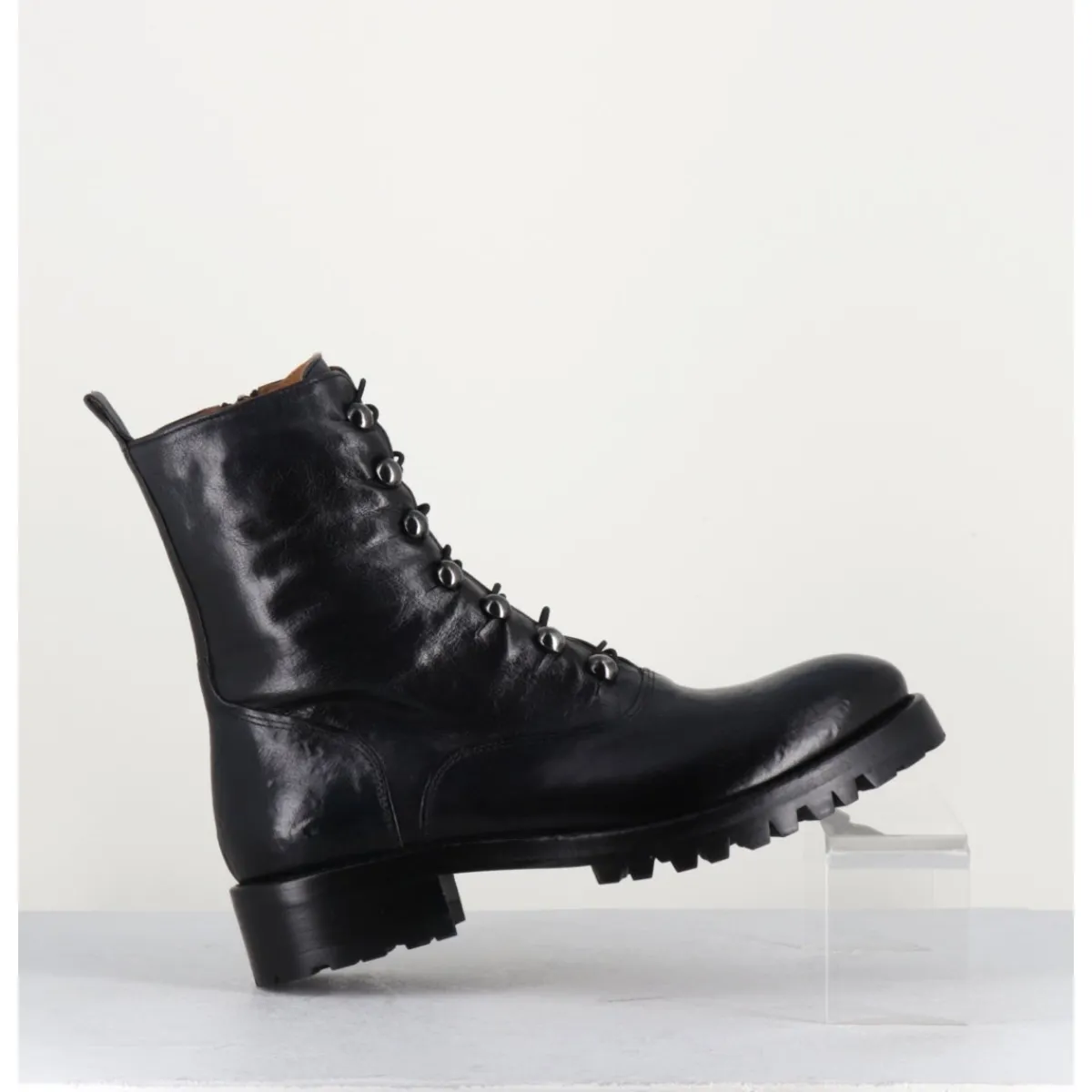 Boots | Bikers^JO GHOST Bottines à boutonnière en cuir - 2738 BUFFALO NERO NOIR