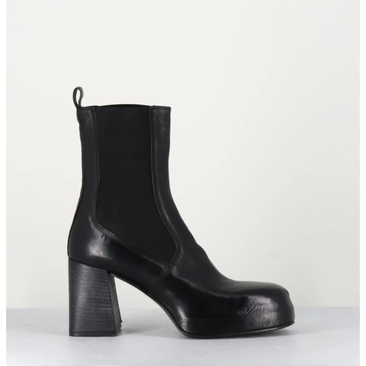 Boots | Plateformes^MOMA Bottines chelsea en cuir brillant - CW337 NERO NOIR