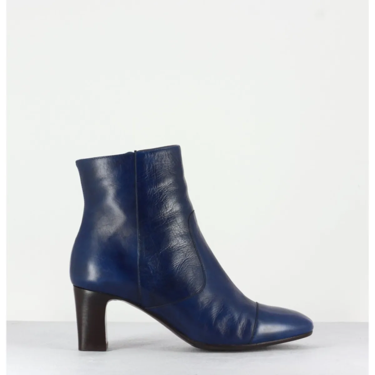 Boots^GARRICE LAB Bottines petit talons en cuir F568 - MARINE