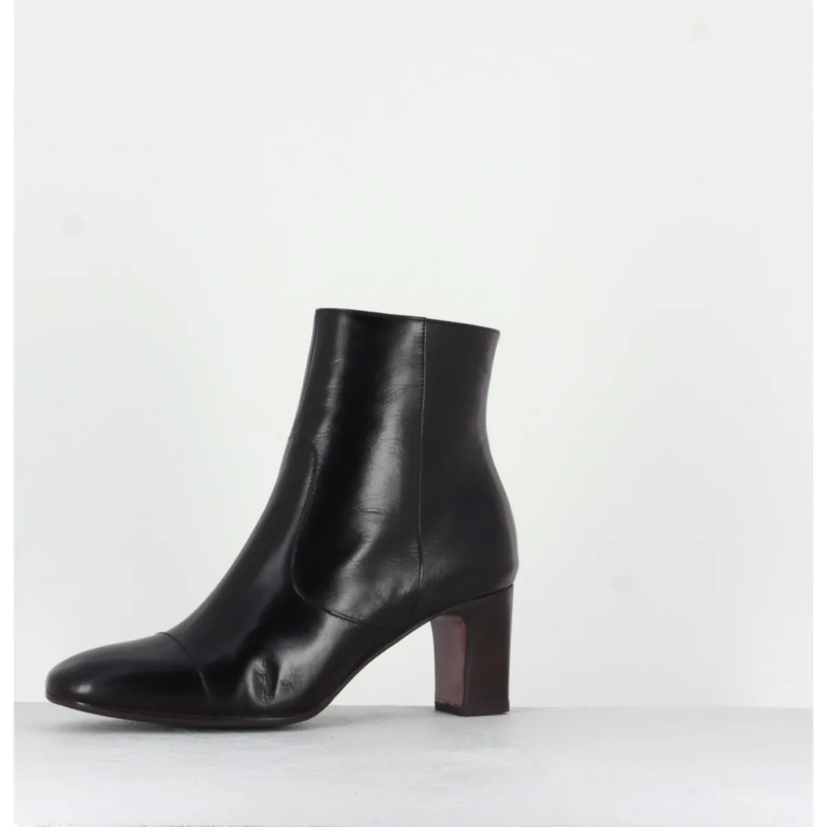 Boots^GARRICE LAB Bottines petit talons en cuir F568 - NOIR