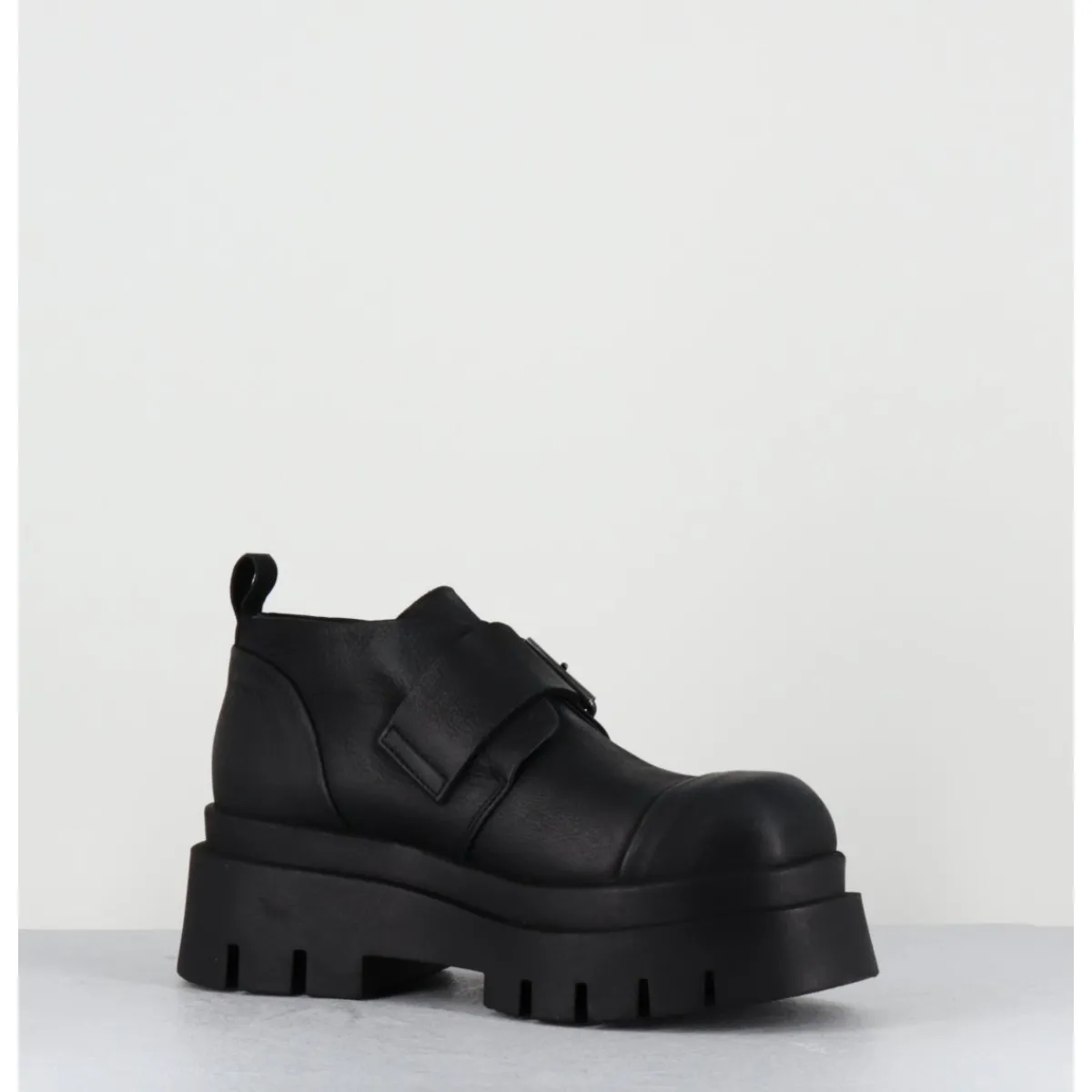 Chaussures^LOFINA Chaussures à boucle réglable en cuir semelle épaisse - 4005 GAS NERO NOIR