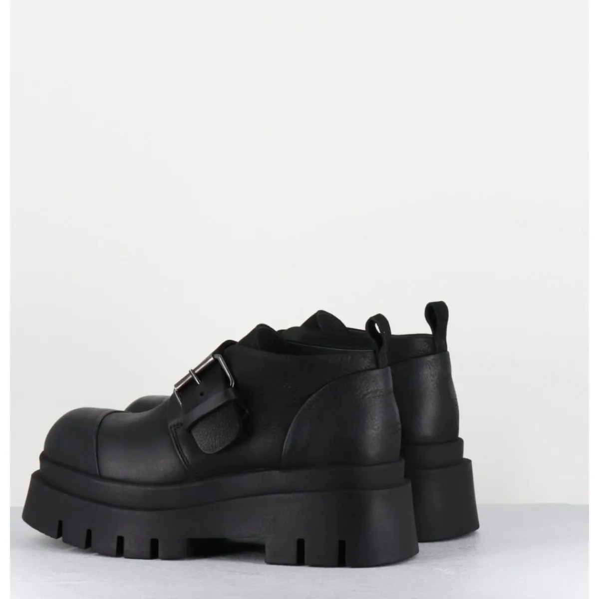 Chaussures^LOFINA Chaussures à boucle réglable en cuir semelle épaisse - 4005 GAS NERO NOIR