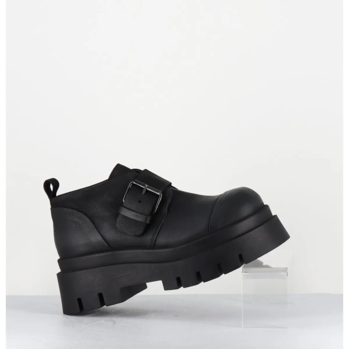 Chaussures^LOFINA Chaussures à boucle réglable en cuir semelle épaisse - 4005 GAS NERO NOIR