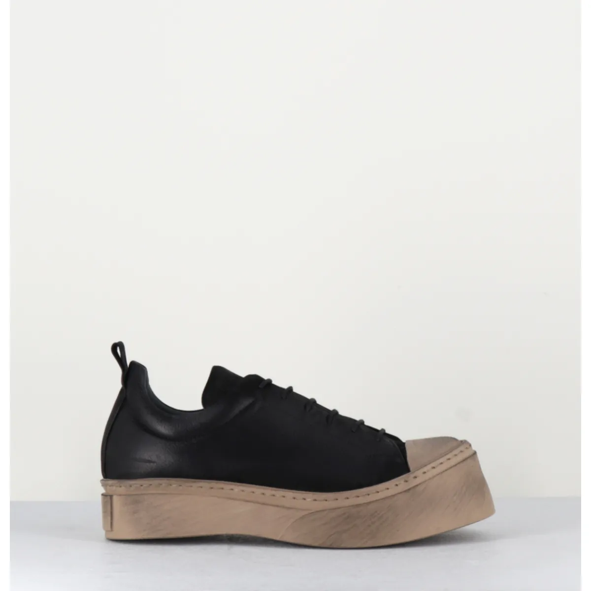 Sneakers^LOFINA Chaussures à lacets en cuir semelle épaisse - 2743 NERO NOIR