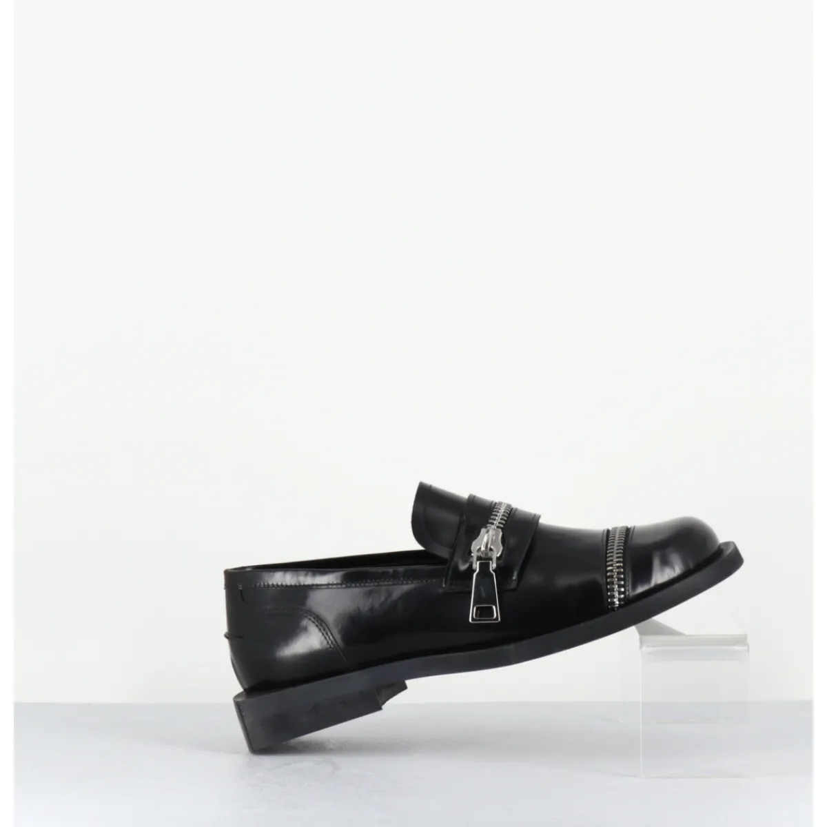 Mocassins | Chaussures^GARRICE LAB Chaussures en cuir glacé zip - ORIA ABRA NERO NOIR