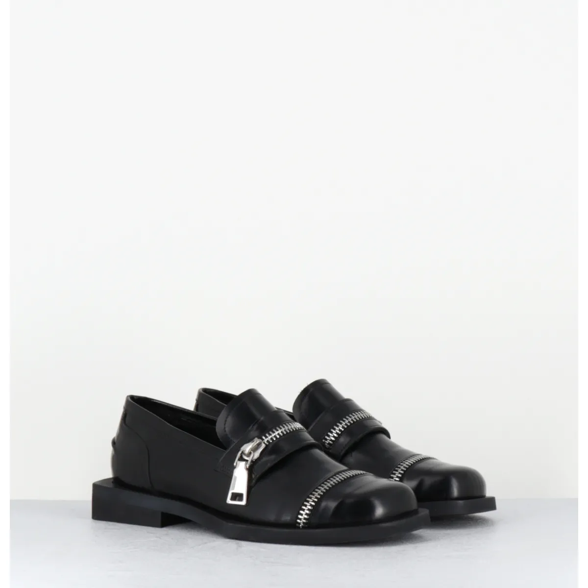 Mocassins | Chaussures^GARRICE LAB Chaussures en cuir glacé zip - ORIA ABRA NERO NOIR