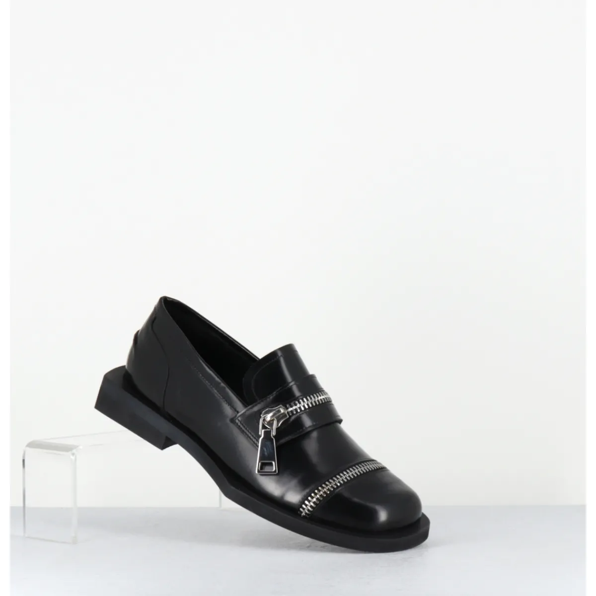 Mocassins | Chaussures^GARRICE LAB Chaussures en cuir glacé zip - ORIA ABRA NERO NOIR