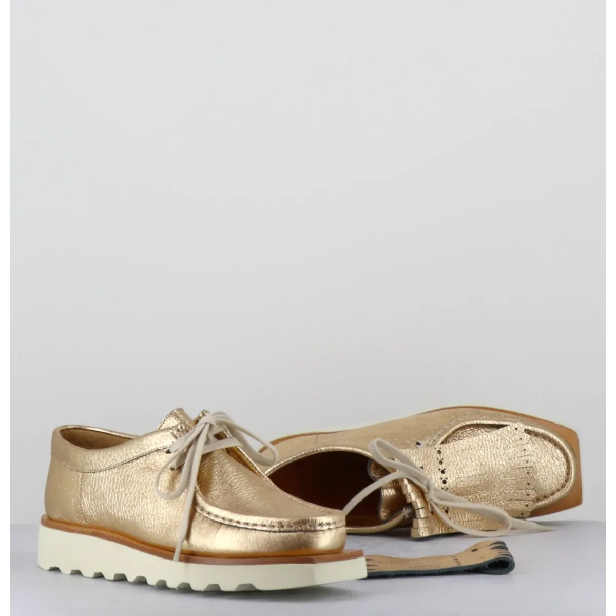Mocassins | Chaussures^TO&CO Chaussures légères en cuir doré frange amovible - 6549 AIR FRANGIA DORE