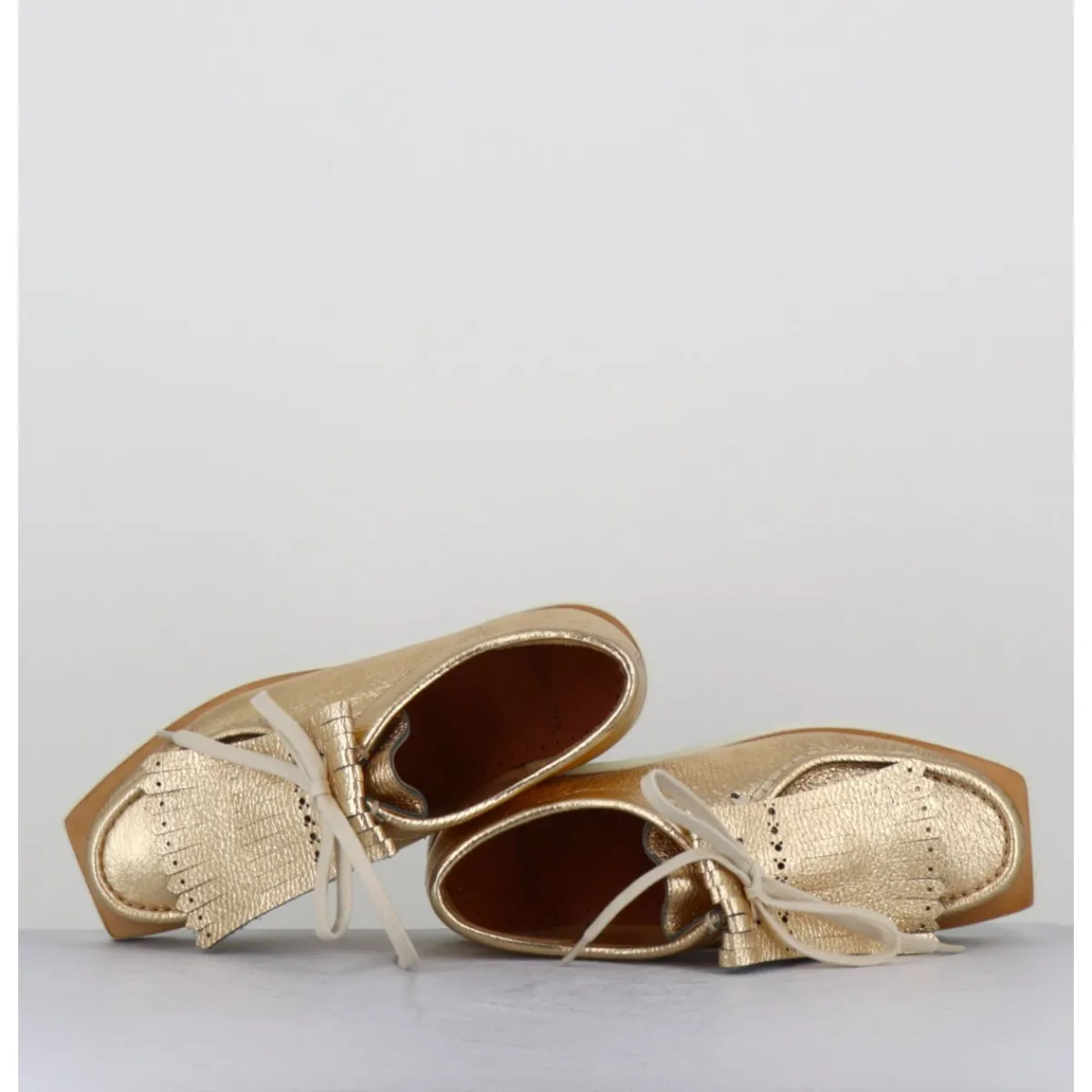 Mocassins | Chaussures^TO&CO Chaussures légères en cuir doré frange amovible - 6549 AIR FRANGIA DORE