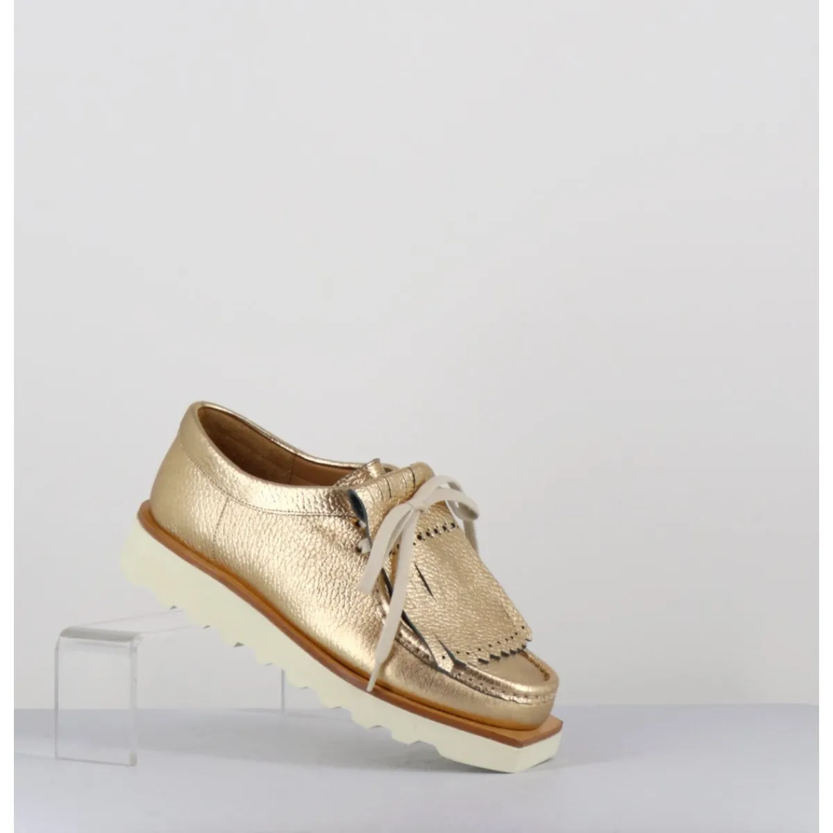 Mocassins | Chaussures^TO&CO Chaussures légères en cuir doré frange amovible - 6549 AIR FRANGIA DORE