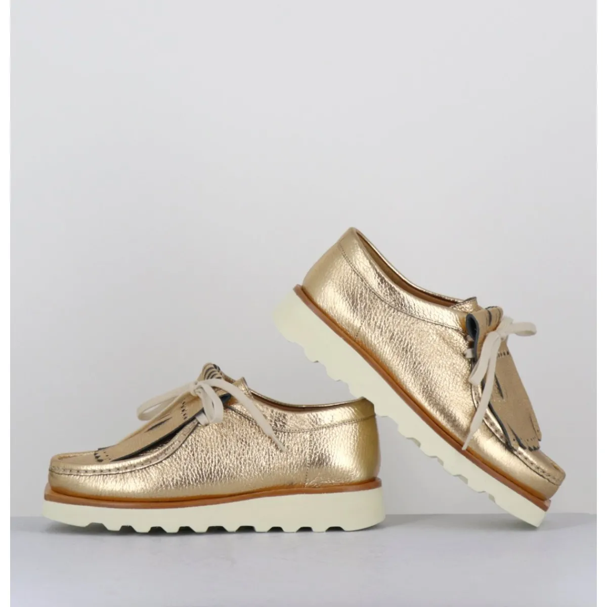Mocassins | Chaussures^TO&CO Chaussures légères en cuir doré frange amovible - 6549 AIR FRANGIA DORE