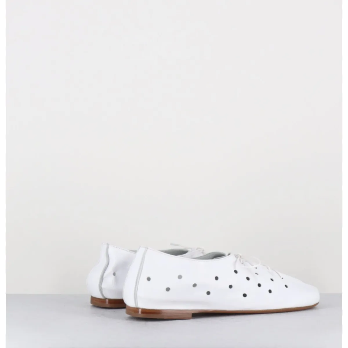 Chaussures | Ballerines^ANTONIO BARBATO Chaussures minimalistes à lacets en cuir perforé - AB4651 NAPPATO BIANCO BLANC