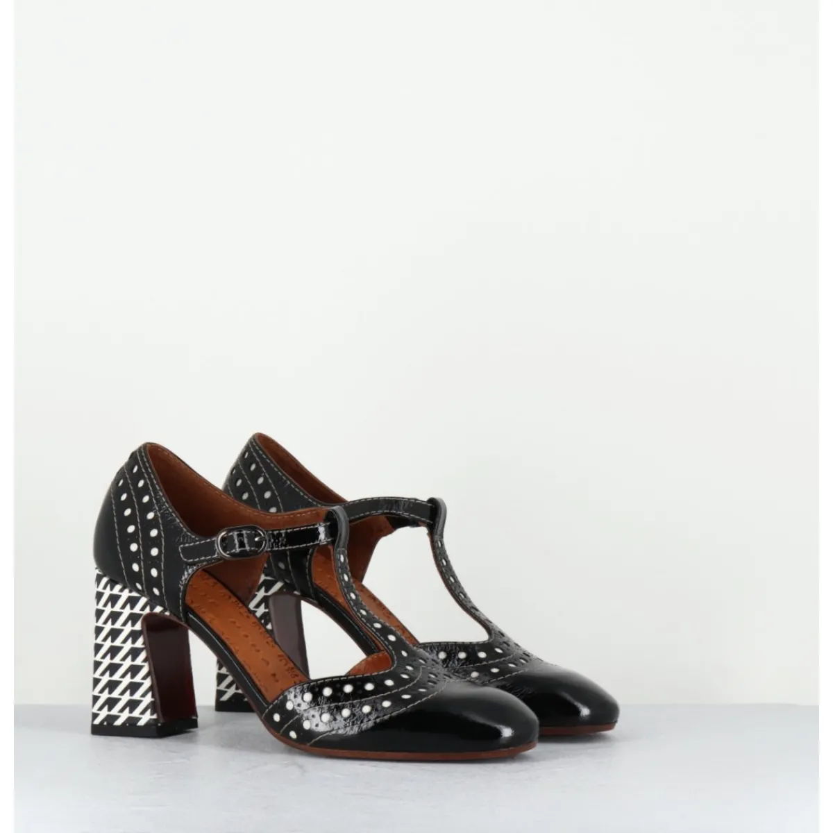 Chaussures^CHIE MIHARA Chaussures salomé à talon en cuir & blanc - MANTE SUCRE NEGRO NOIR
