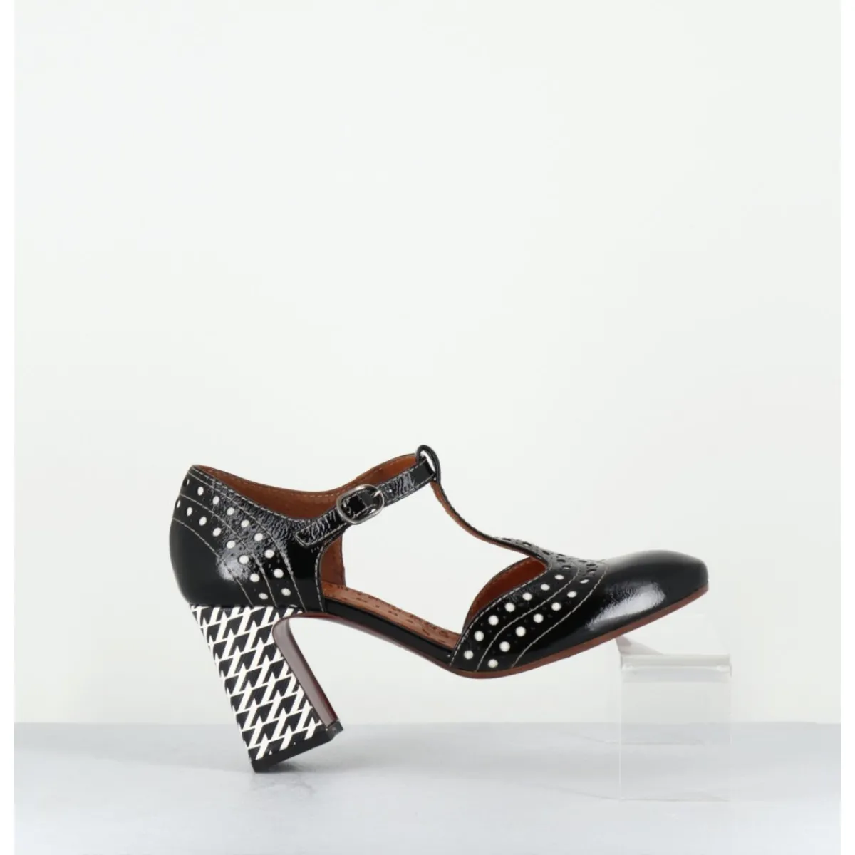 Chaussures^CHIE MIHARA Chaussures salomé à talon en cuir & blanc - MANTE SUCRE NEGRO NOIR