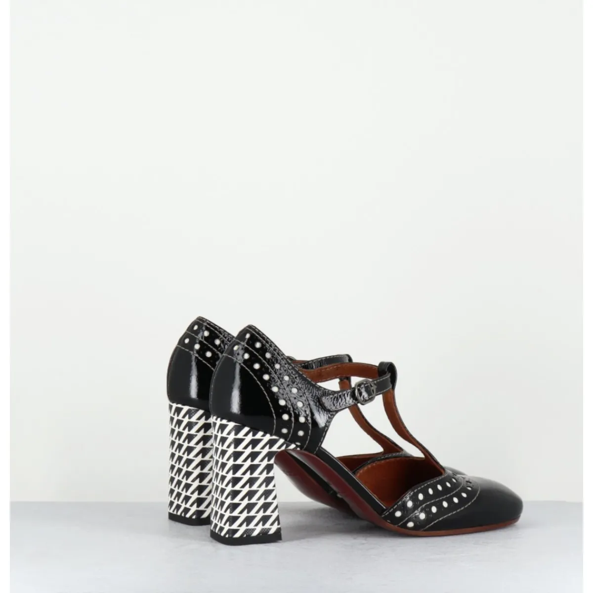 Chaussures^CHIE MIHARA Chaussures salomé à talon en cuir & blanc - MANTE SUCRE NEGRO NOIR
