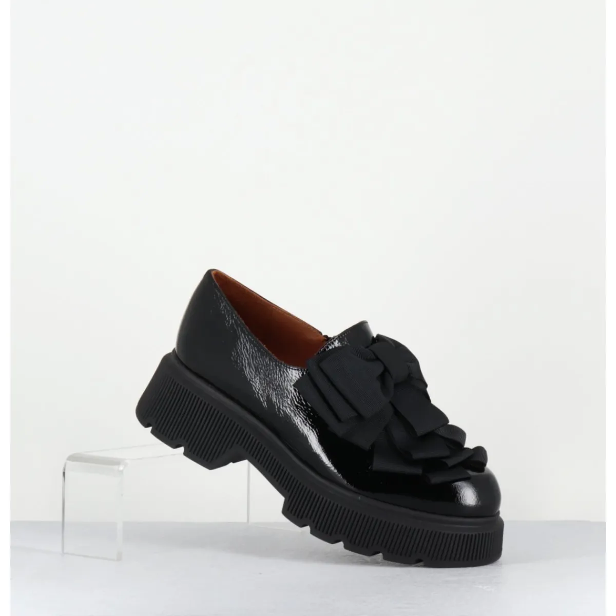 Mocassins | Chaussures^CHIE MIHARA Chaussures semelle épaisse en cuir à noeuds - QAYRO SUCRE NEGRO NOIR