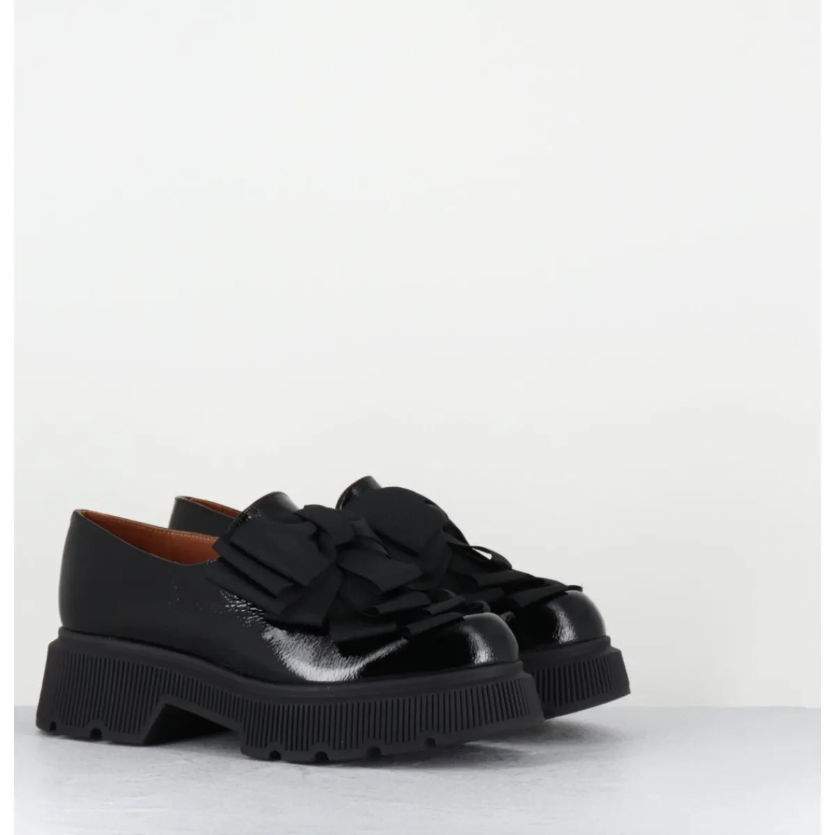 Mocassins | Chaussures^CHIE MIHARA Chaussures semelle épaisse en cuir à noeuds - QAYRO SUCRE NEGRO NOIR