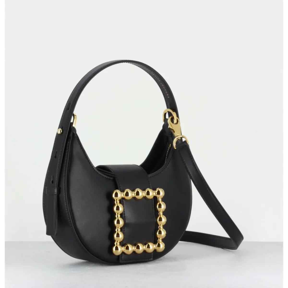 Les Sacs^LES PETITS JOUEURS Cindy Golden Buckle - Croco NOIR