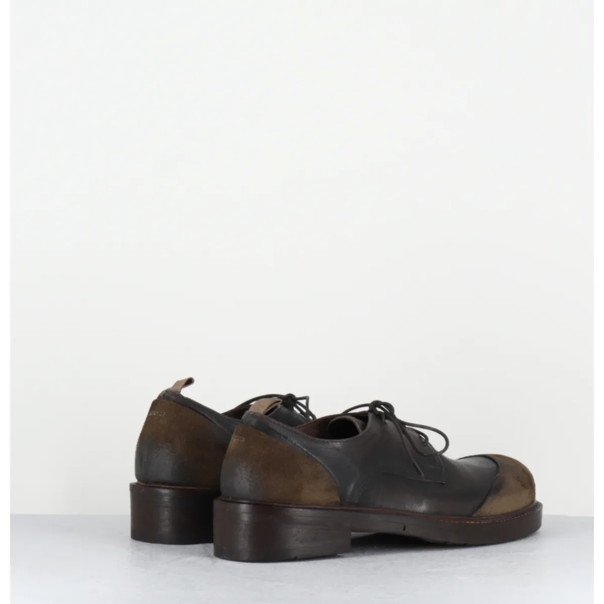 Chaussures^GARRICE LAB Derbies à lacets en cuir brossé & bout rapporté - GAMAN DAVIS MUD MARRON