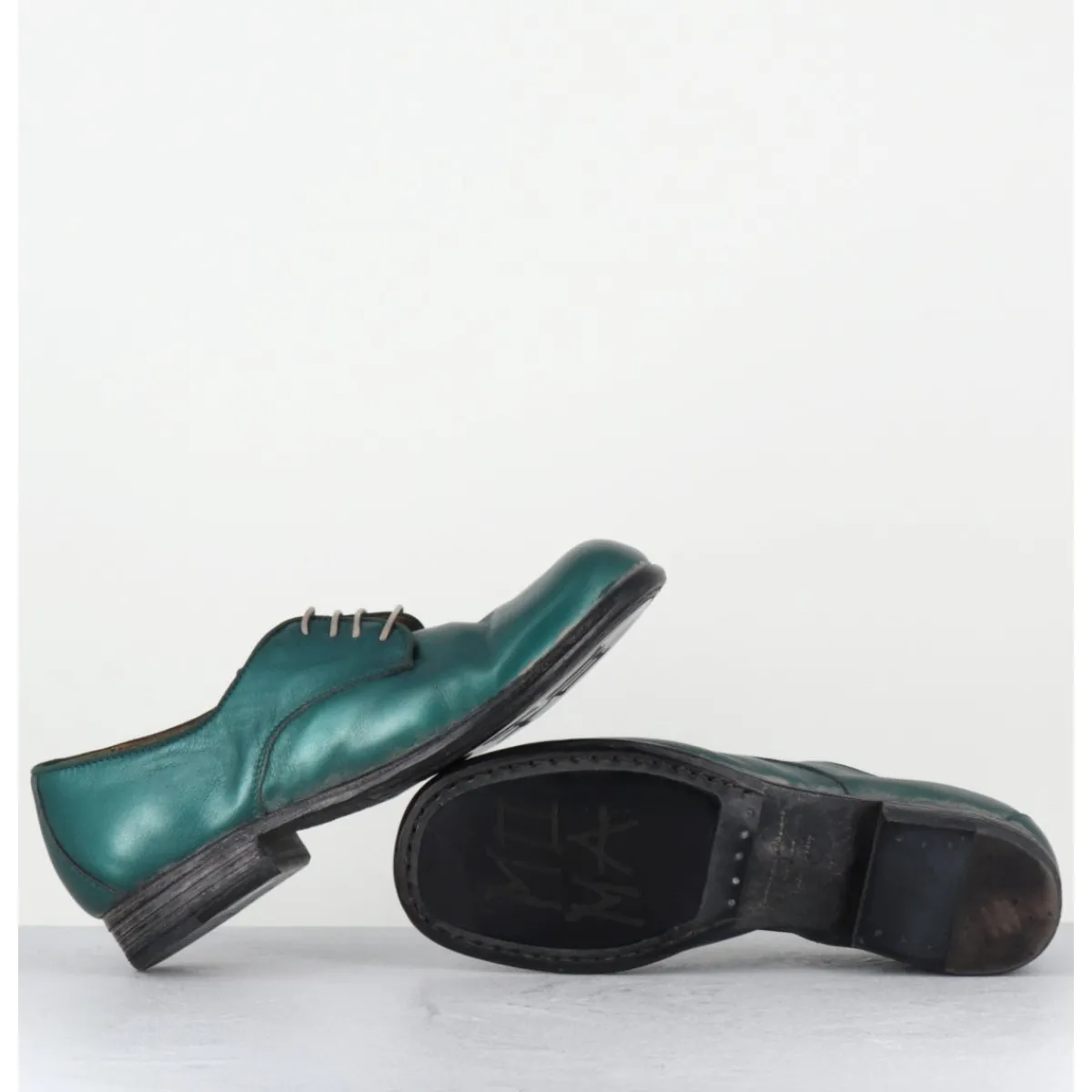 Chaussures^MOMA Derbies à lacets en cuir métallisé ligne japonisante - 45401A BON MALTA BLEU