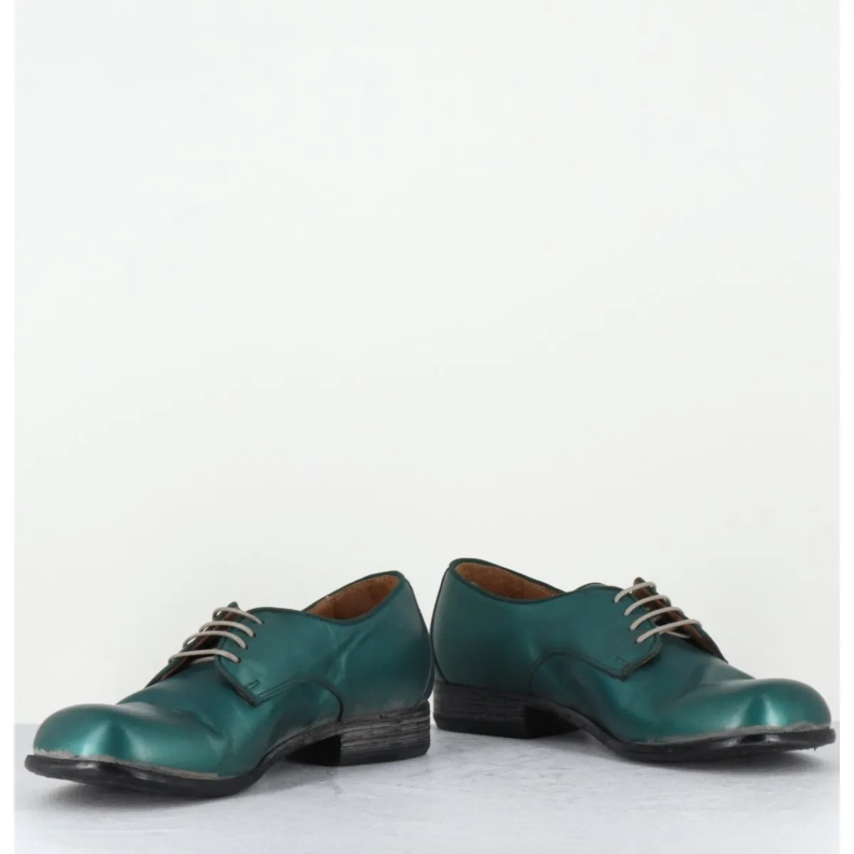 Chaussures^MOMA Derbies à lacets en cuir métallisé ligne japonisante - 45401A BON MALTA BLEU