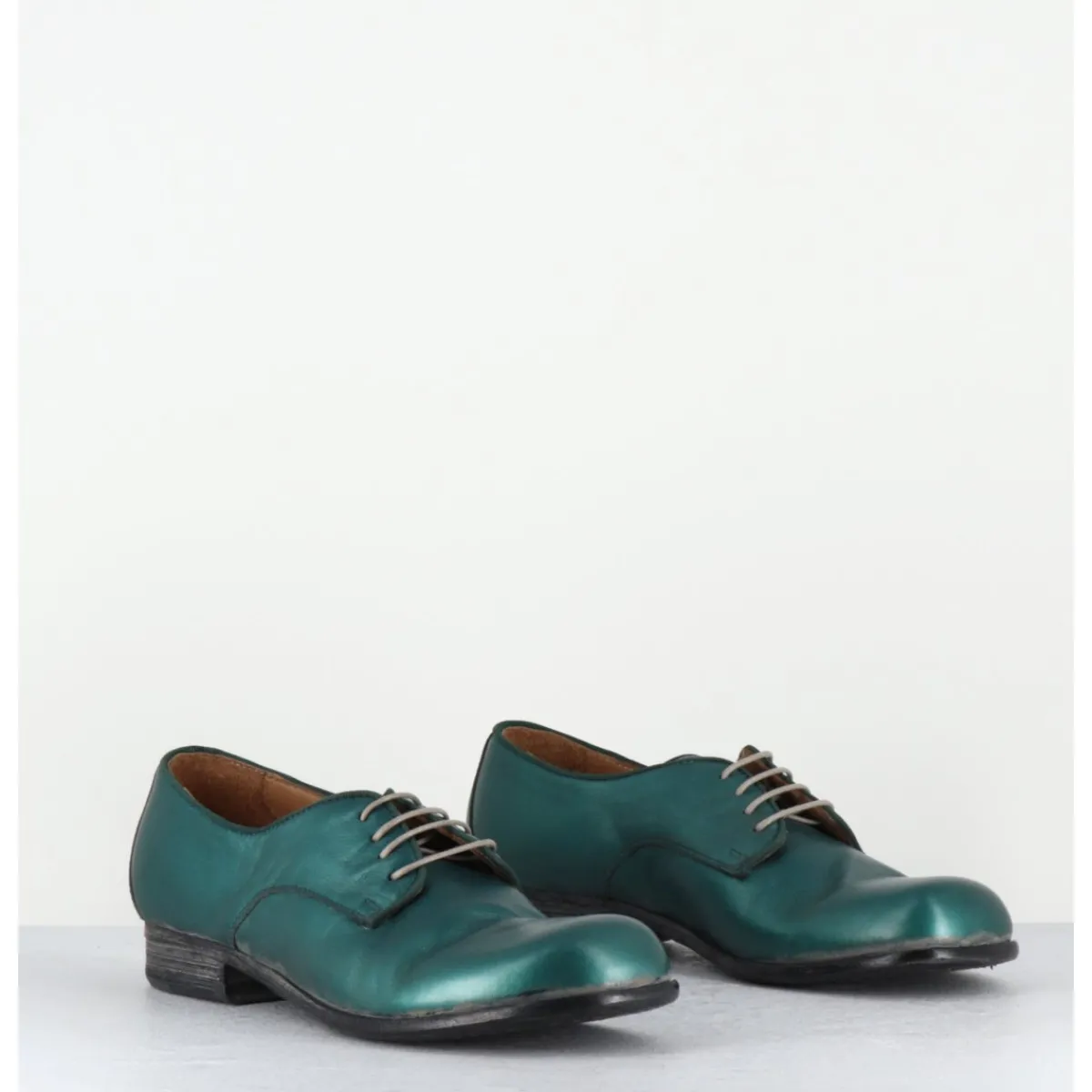 Chaussures^MOMA Derbies à lacets en cuir métallisé ligne japonisante - 45401A BON MALTA BLEU