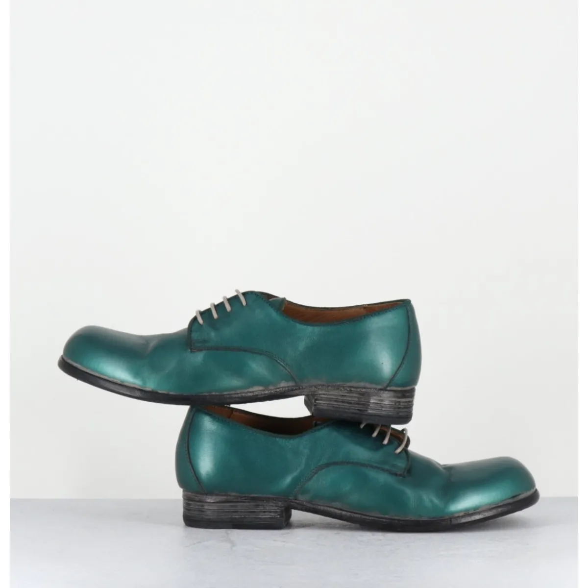 Chaussures^MOMA Derbies à lacets en cuir métallisé ligne japonisante - 45401A BON MALTA BLEU