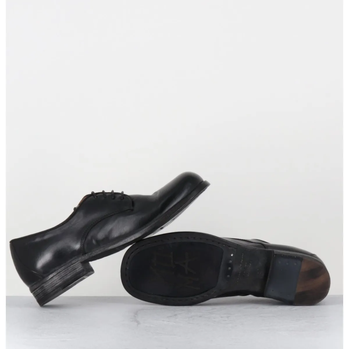 Chaussures^MOMA Derbies à lacets en cuir ligne japonisante - 45401A CRIS NERO NOIR
