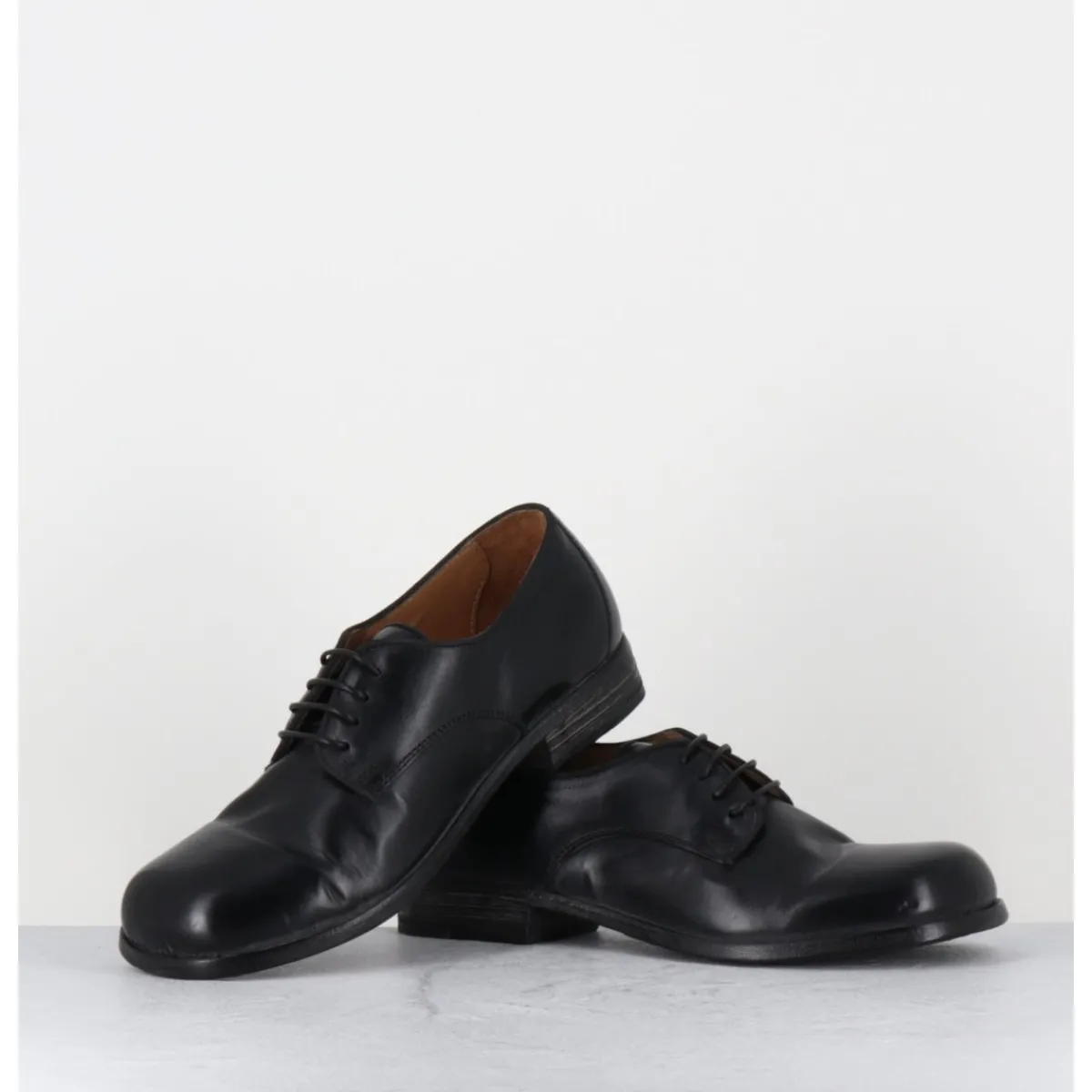 Chaussures^MOMA Derbies à lacets en cuir ligne japonisante - 45401A CRIS NERO NOIR