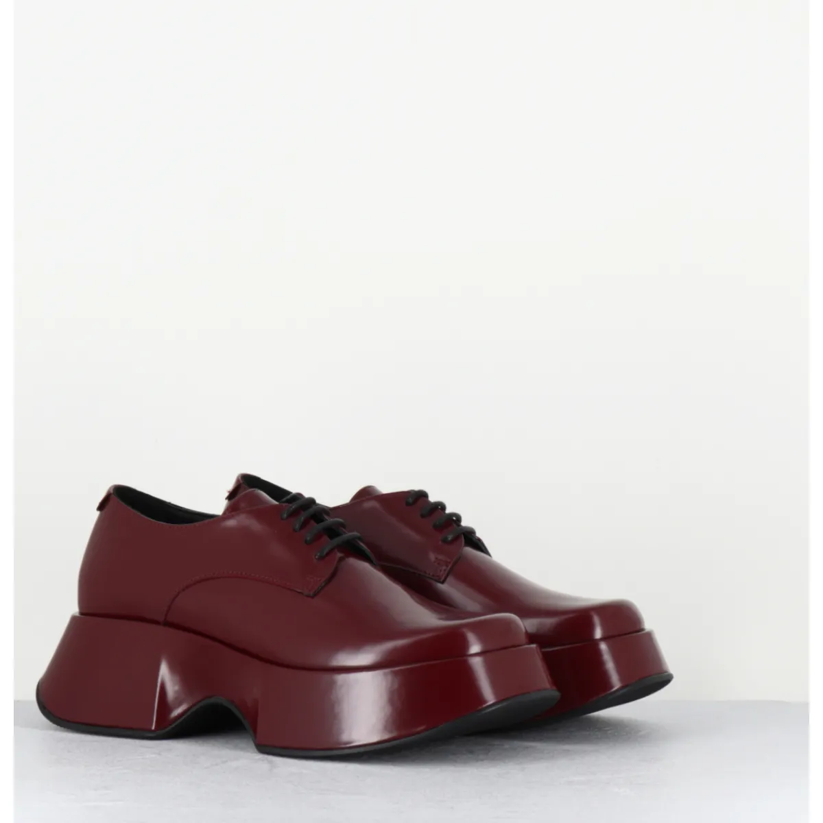 Chaussures | Plateformes^VIC MATIE Derbies à plateforme en cuir glacé x - 1F2408D LATTEX DARK RED BORDEAU