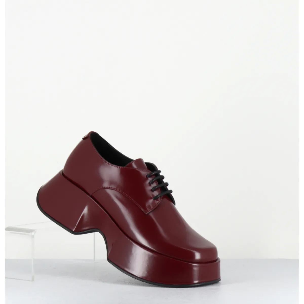 Chaussures | Plateformes^VIC MATIE Derbies à plateforme en cuir glacé x - 1F2408D LATTEX DARK RED BORDEAU